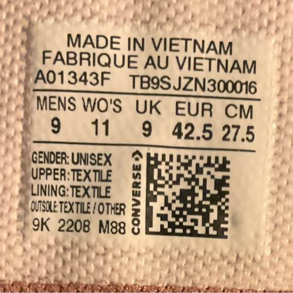 Converse Ankle Sneaker  Dusty Rose Unisex UK9. USW 11. USM 9 - Picture 4 of 4